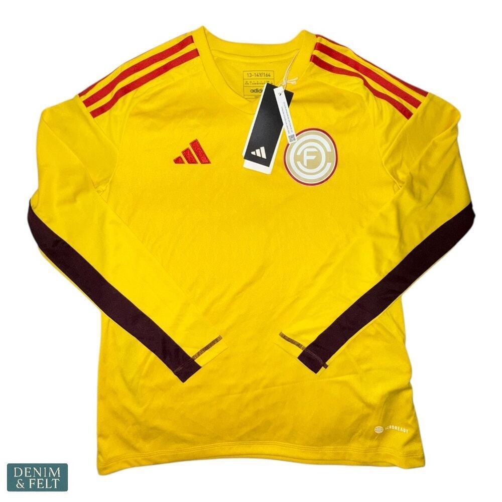 Adidas‎ Kids T23 Aeroready Yellow Long Sleeve Soccer Goalkeeper Jersey NEW~NWT